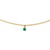 14 Karat Yellow Gold Natural Emerald 16 inch Pendant