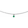 14 Karat White Gold Natural Emerald 16 inch Pendant