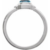 Sterling Silver Natural London Blue Topaz Cabochon Ring