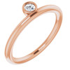 Moissanite Ring in 14 Karat Rose Gold 3 mm Round
