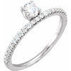 Moissanite Stakeable Ring in 14 Karat  Gold 4 mm Round  Moissanite and 0.20 Carat Diamonds