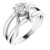 Moissanite Ring in 14 Karat White Gold 4 mm Round  Moissanite