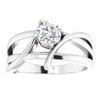 Moissanite Ring in 14 Karat White Gold 4 mm Round  Moissanite