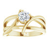 Moissanite Ring in 14 Karat Yellow Gold 5 mm Round  Moissanite