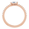 Moissanite Ring in 14 Karat Rose Gold 6x4 mm Pear  Moissanite and 0.16 Carat Diamonds