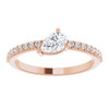 Moissanite Ring in 14 Karat Rose Gold 6x4 mm Pear  Moissanite and 0.16 Carat Diamonds