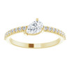 Moissanite Ring in 14 Karat Yellow Gold 6x4 mm Pear  Moissanite and 0.16 Carat Diamonds