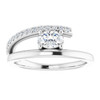 Created Moissanite Ring in 14 Karat  Gold 6x4 mm Oval  Moissanite and 0.12 Carat Diamond Ring