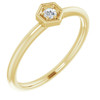 Created Moissanite Ring in 14 Karat Yellow Gold 2.5 mm Round  Moissanite Ring