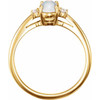 Moonstone Ring in 14 Karat Yellow Gold Rainbow Moonstone & .06 Carat Diamonds