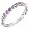 Genuine Stackable Alexandrite Ring in 14 Karat White Gold