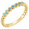 Blue Zircon Stackable Ring in 14 Karat Yellow Gold