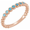Genuine Blue Blue Zircon Stackable Ring in 14 Karat Rose Gold Genuine Blue Blue Zircon