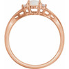 14 Karat Rose Gold Opal and .04 Carat Diamond Ring
