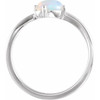 Platinum Ethiopian Fire Opal and .015 Carat Diamond Bypass Ring