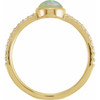 14 Karat Yellow Gold Natural White Ethiopian Fire Opal and 0.37 Carat Natural Diamond Ring