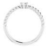 14 Karat White Gold 0.20 Carat Natural Diamond Solitaire Rope Ring