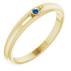 14 Karat Yellow Gold Natural Blue Sapphire Stackable Ring