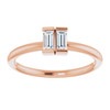 14 Karat Rose Gold 0.25 Carat Diamond Two Stone Ring