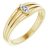 White Diamond Ring in 14 Karat Yellow Gold 0.12 Carat Diamond Geometric Ring