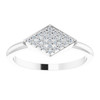 Genuine Diamond Ring in Sterling Silver 0.12 Carat Diamond Geometric Ring