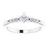 White Diamond Ring in 14 Karat White Gold 0.25 Carat Diamond Stackable Ring