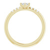 White Diamond Ring in 14 Karat Yellow Gold 0.25 Carat Diamond Stackable Ring