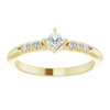 White Diamond Ring in 14 Karat Yellow Gold 0.25 Carat Diamond Stackable Ring