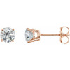14 Karat Rose Gold 2 Carat Diamond Earrings
