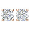 White Diamond Earrings in 14 Karat Rose Gold 0.75 Carat Diamond Earrings