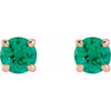 14K Rose Lab Grown Emerald Earrings