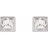 14K White 0.20 Carat Natural Diamond Bezel Set Earrings