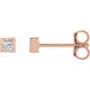 14K Rose 0.10 Carat Natural Diamond Bezel Set Earrings
