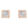 14K Rose 0.10 Carat Natural Diamond Bezel Set Earrings