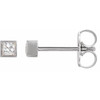 14K White 0.10 Carat Natural Diamond Bezel Set Earrings