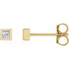 14 Karat Yellow Gold 0.10 Carats Natural Diamond Bezel-Set Earrings