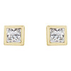 14 Karat Yellow Gold 0.10 Carats Natural Diamond Bezel-Set Earrings