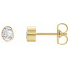 14 Karat Yellow Gold 0.33 Carats Natural Diamond Bezel-Set Earrings