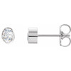 14K White 0.33 Carat Natural Diamond Bezel Set Earrings