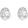 14K White 0.33 Carat Natural Diamond Bezel Set Earrings