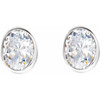Sterling Silver 0.33 Carats Natural Diamond Bezel-Set Earrings