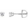 Platinum 0.33 Carats Natural Diamond Threaded Post Earrings