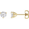 Moissanite Earrings in 14 Karat Yellow Gold 4.5 mm Round Moissanite Earrings