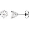 Moissanite Earrings in Sterling Silver 6 mm Round Moissanite Earrings