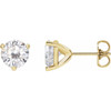 Moissanite Earrings in 14 Karat Yellow Gold 6.5 mm Round Moissanite Earrings