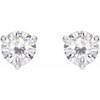 Moissanite Earrings in 14 Karat Gold 6.5 mm Round Moissanite Earrings