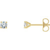 White Diamond Earrings in 14 Karat Yellow Gold 0.20 Carat Diamond 4 prong Cocktail Style