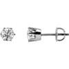 14 Karat White Gold 1 Carat Diamond Threaded Post Stud Earrings