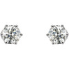 14 Karat White Gold 1 Carat Diamond Threaded Post Stud Earrings