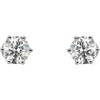 14 Karat White Gold 1 Carat Diamond Threaded Post Stud Earrings